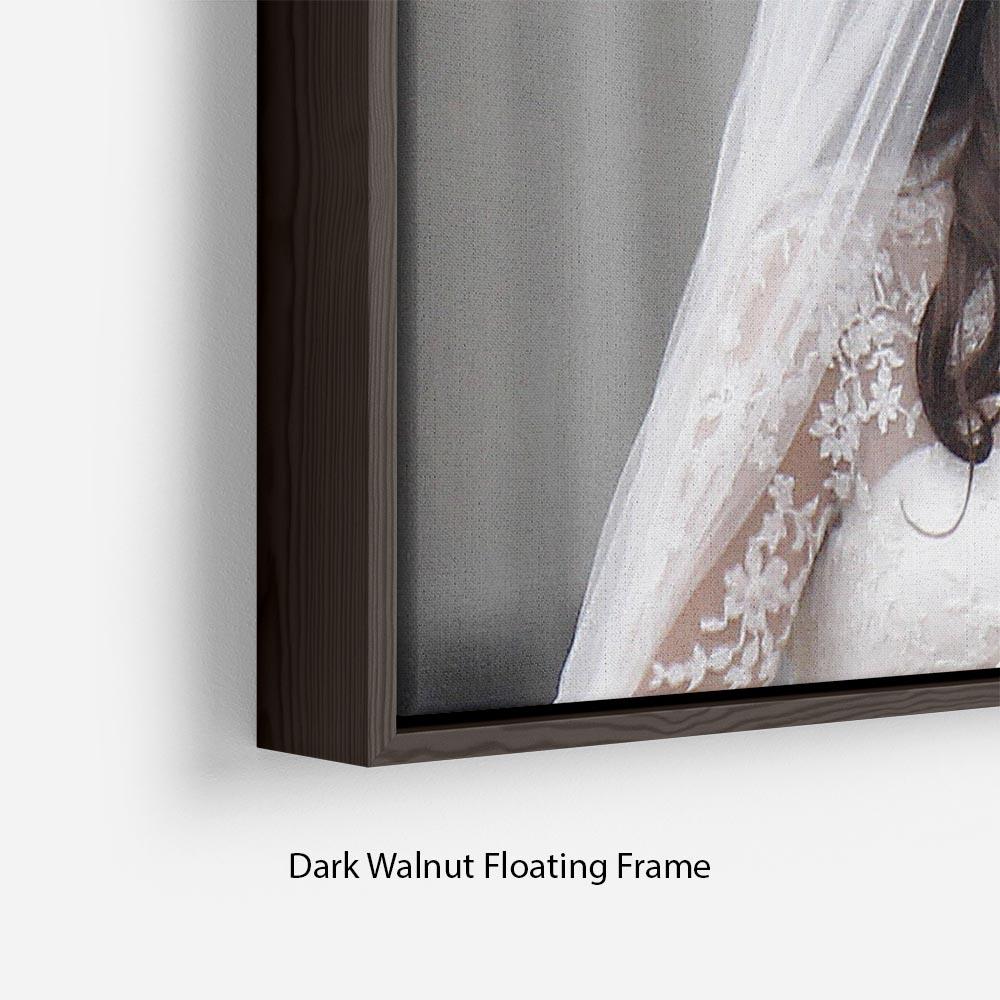 Prince William and Kate sharing a wedding kiss Floating Frame Canvas