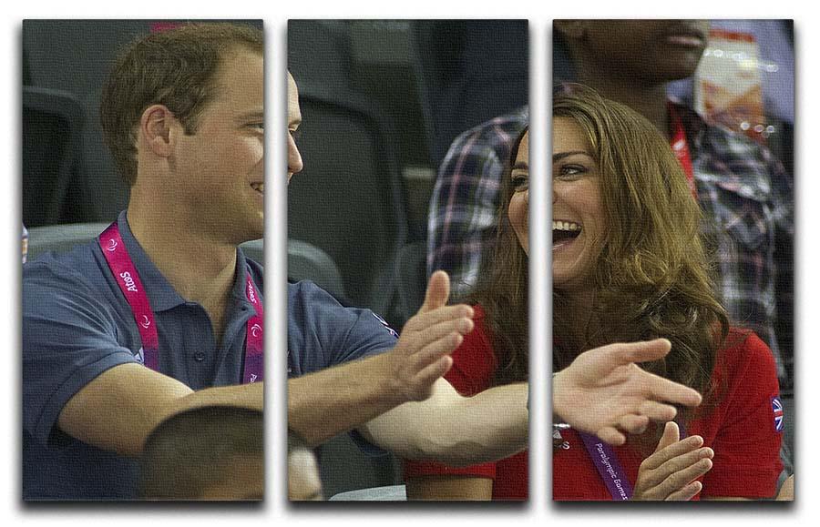 Prince William and Kate watching cycling at the 2012 Olympics 3 Split Panel Canvas Print - Canvas Art Rocks - 1