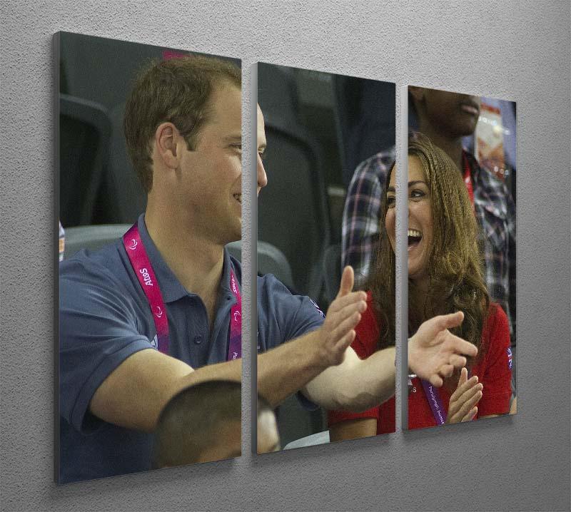 Prince William and Kate watching cycling at the 2012 Olympics 3 Split Panel Canvas Print - Canvas Art Rocks - 2