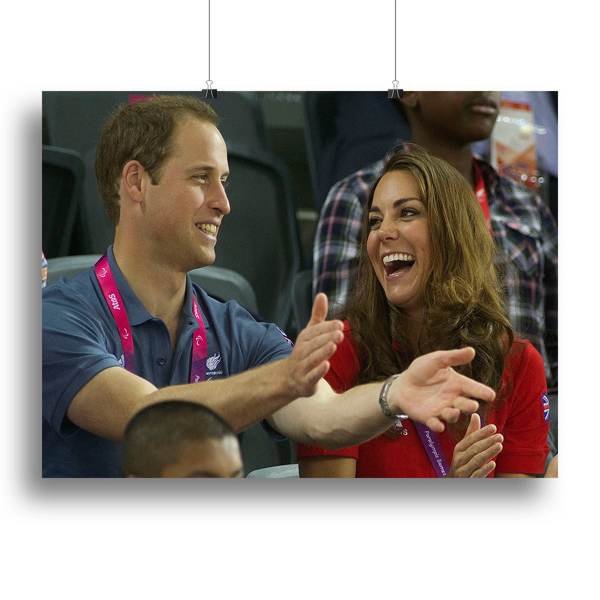 Prince William and Kate watching cycling at the 2012 Olympics Canvas Print or Poster - Canvas Art Rocks - 2