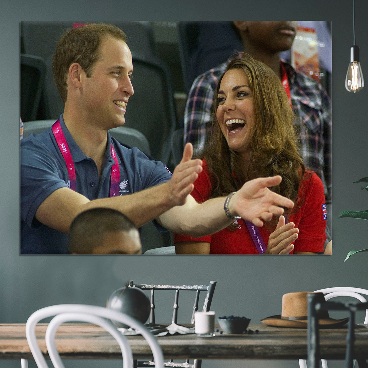 Prince William and Kate watching cycling at the 2012 Olympics Canvas Print or Poster - Canvas Art Rocks - 3
