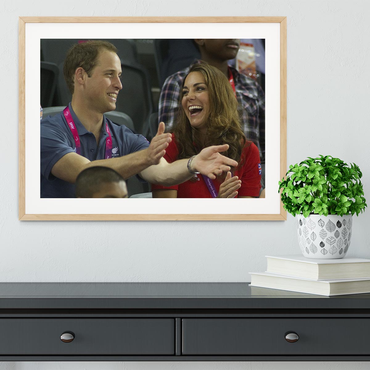 Prince William and Kate watching cycling at the 2012 Olympics Framed Print - Canvas Art Rocks - 3