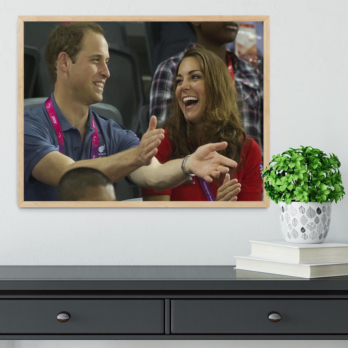 Prince William and Kate watching cycling at the 2012 Olympics Framed Print - Canvas Art Rocks - 4