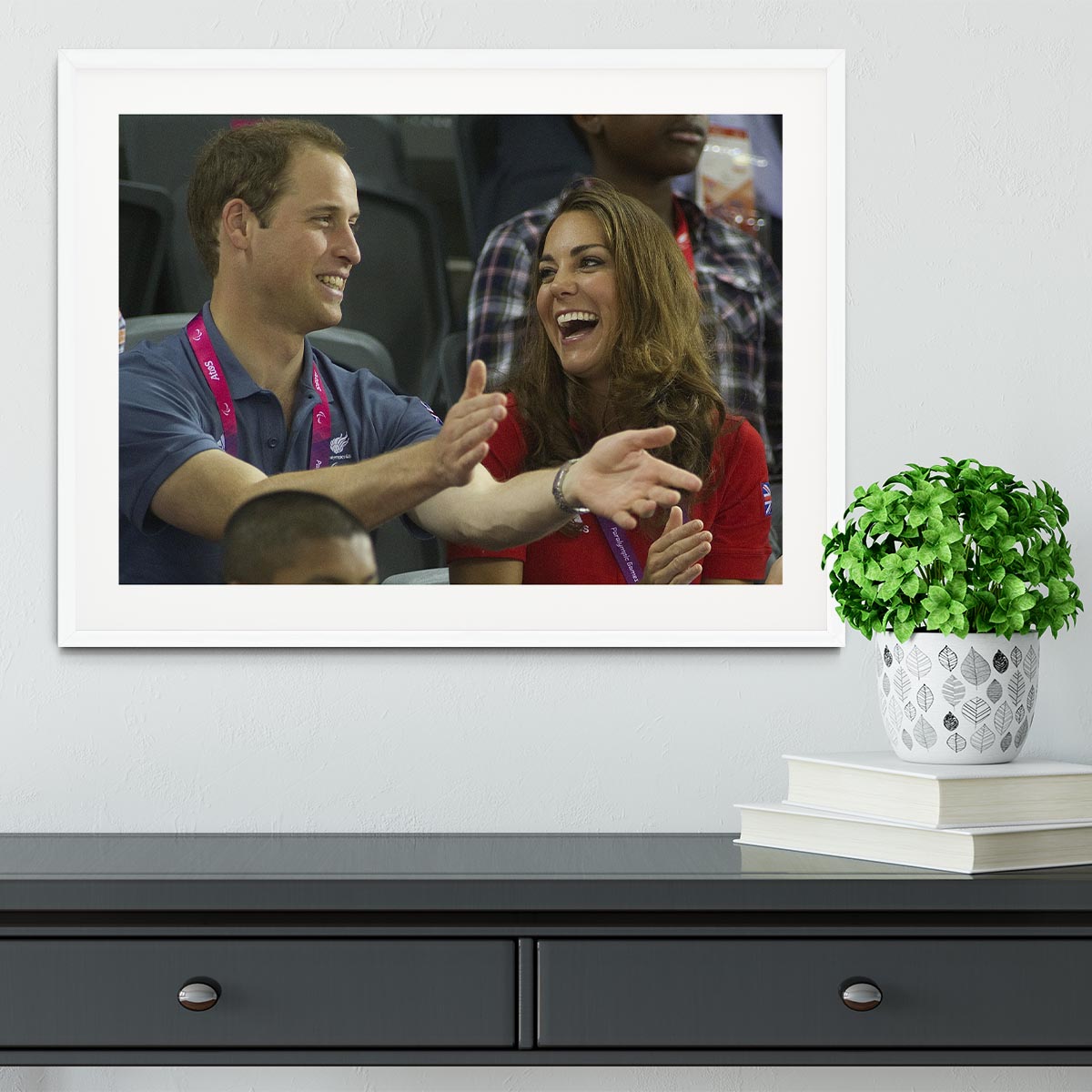 Prince William and Kate watching cycling at the 2012 Olympics Framed Print - Canvas Art Rocks - 5