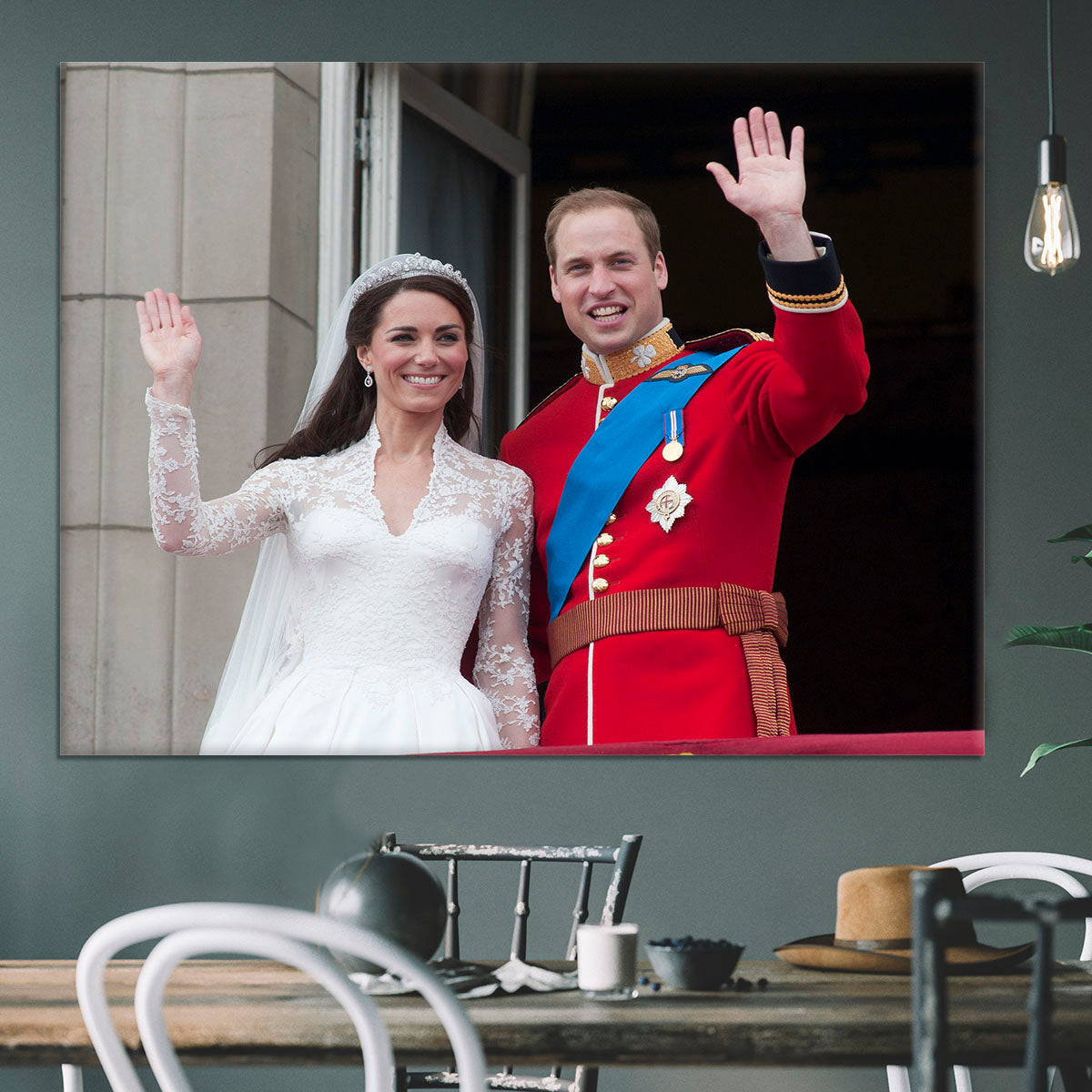 Prince William and Kate waving on their wedding day Canvas Print or Poster - Canvas Art Rocks - 3