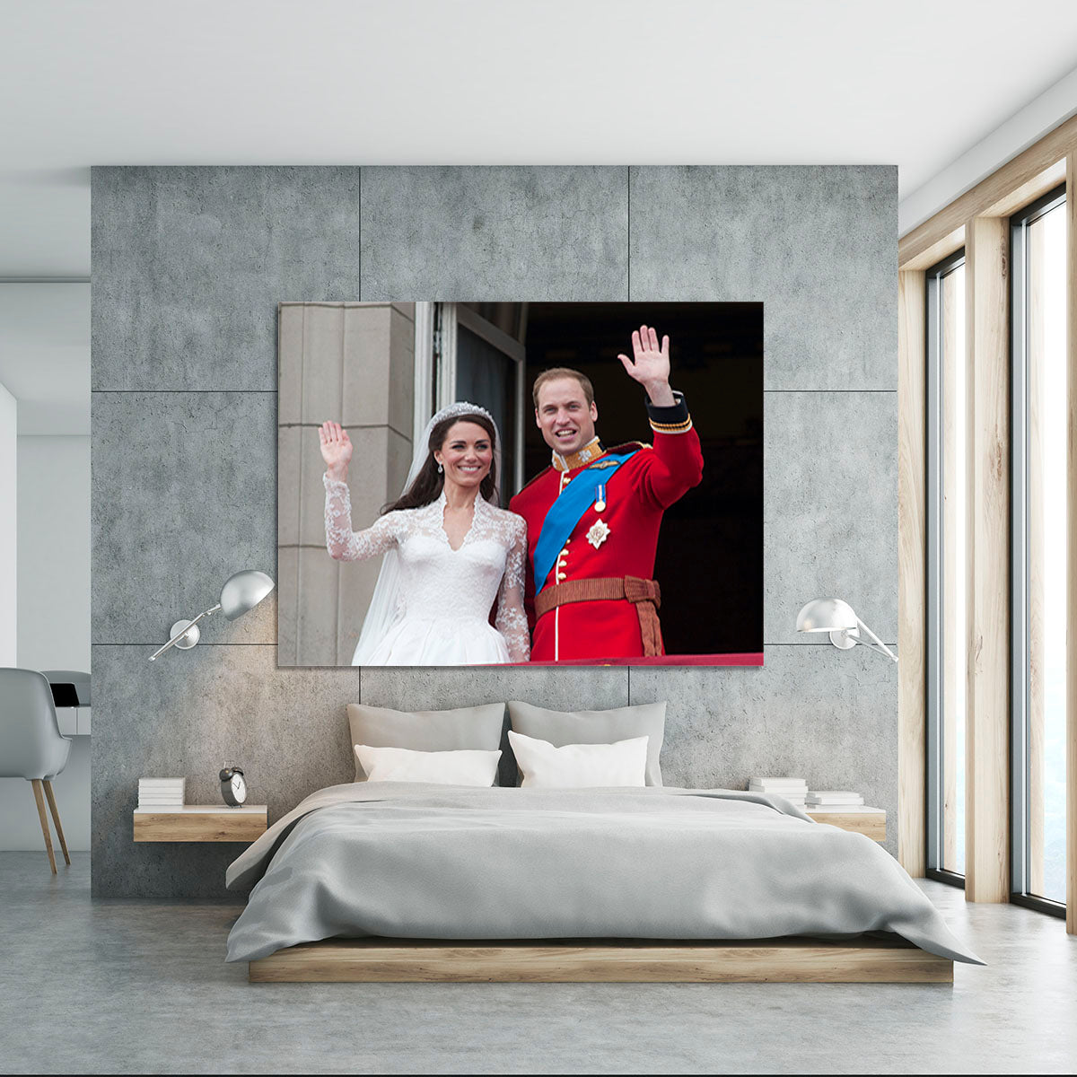 Prince William and Kate waving on their wedding day Canvas Print or Poster - Canvas Art Rocks - 5