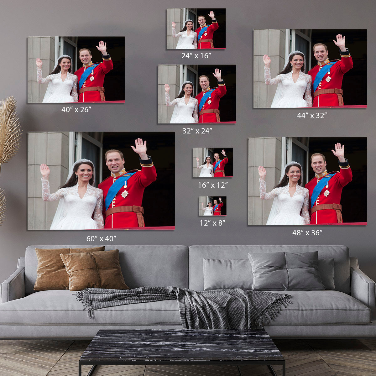 Prince William and Kate waving on their wedding day Canvas Print or Poster - Canvas Art Rocks - 7