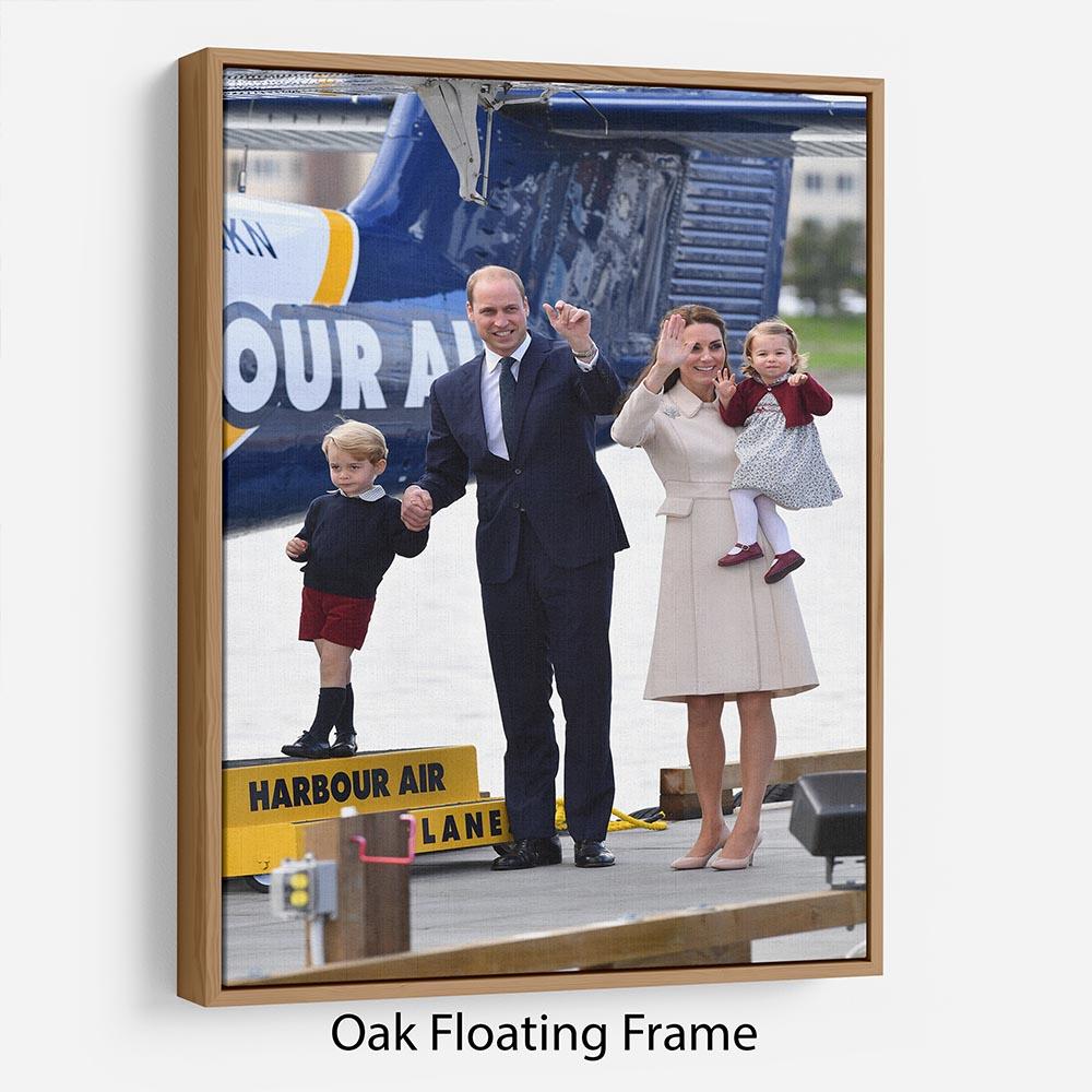 Prince William and Kate with George and Charlotte in Canada Floating Frame Canvas