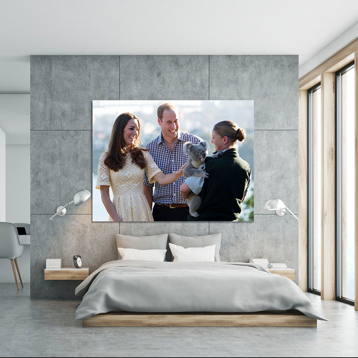 Prince William and Kate with a koala bear in Sydney Australia Canvas Print or Poster - Canvas Art Rocks - 5