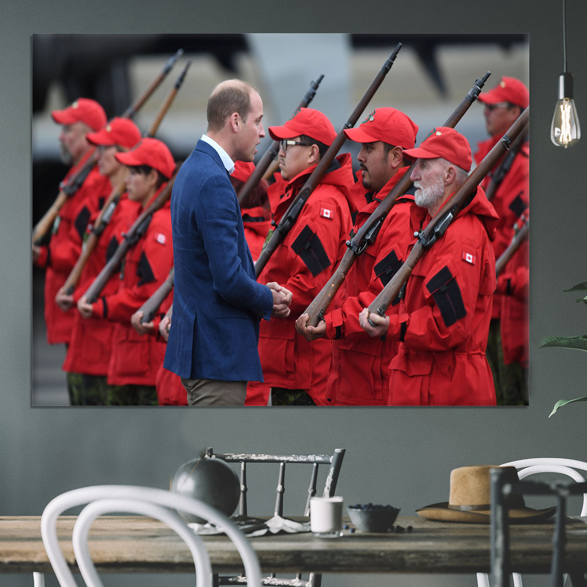 Prince William greeted by Canadian Rangers on Canadian tour Canvas Print or Poster - Canvas Art Rocks - 3