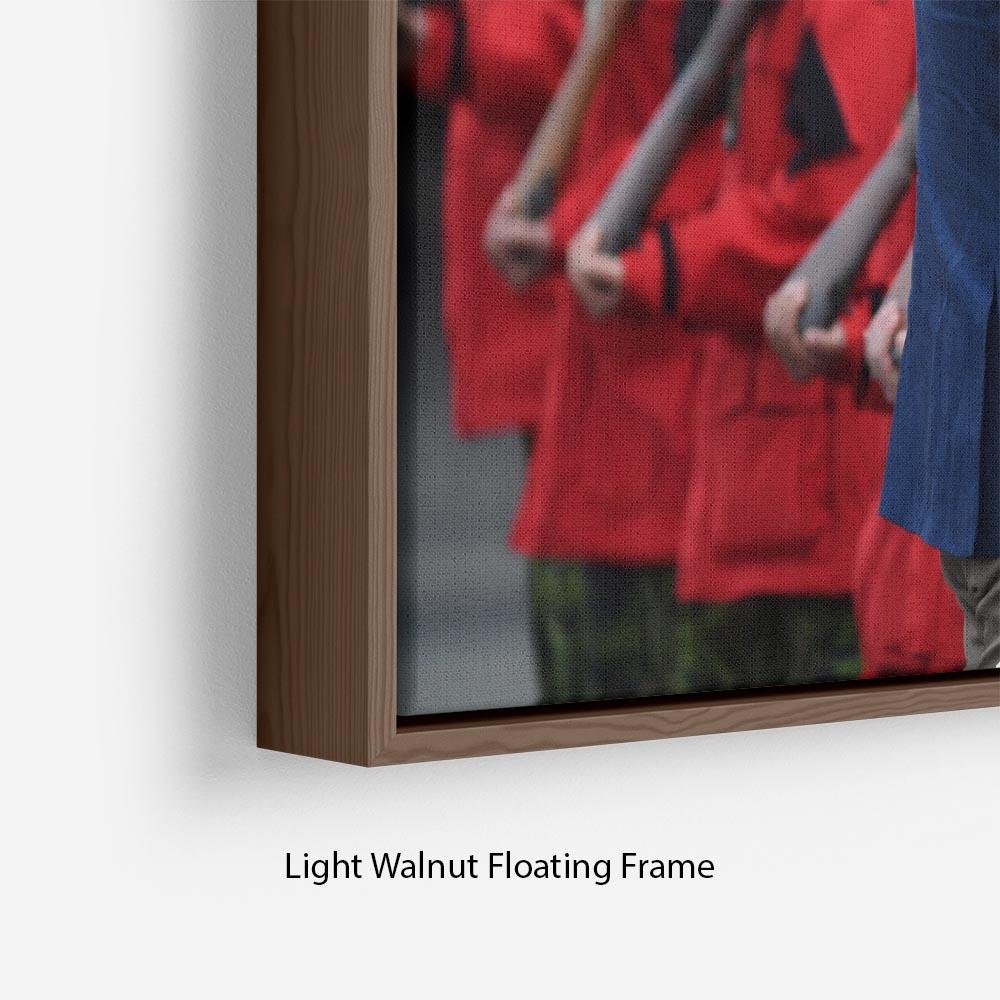 Prince William greeted by Canadian Rangers on Canadian tour Floating Frame Canvas
