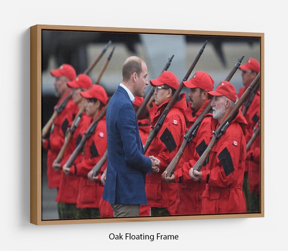 Prince William greeted by Canadian Rangers on Canadian tour Floating Frame Canvas