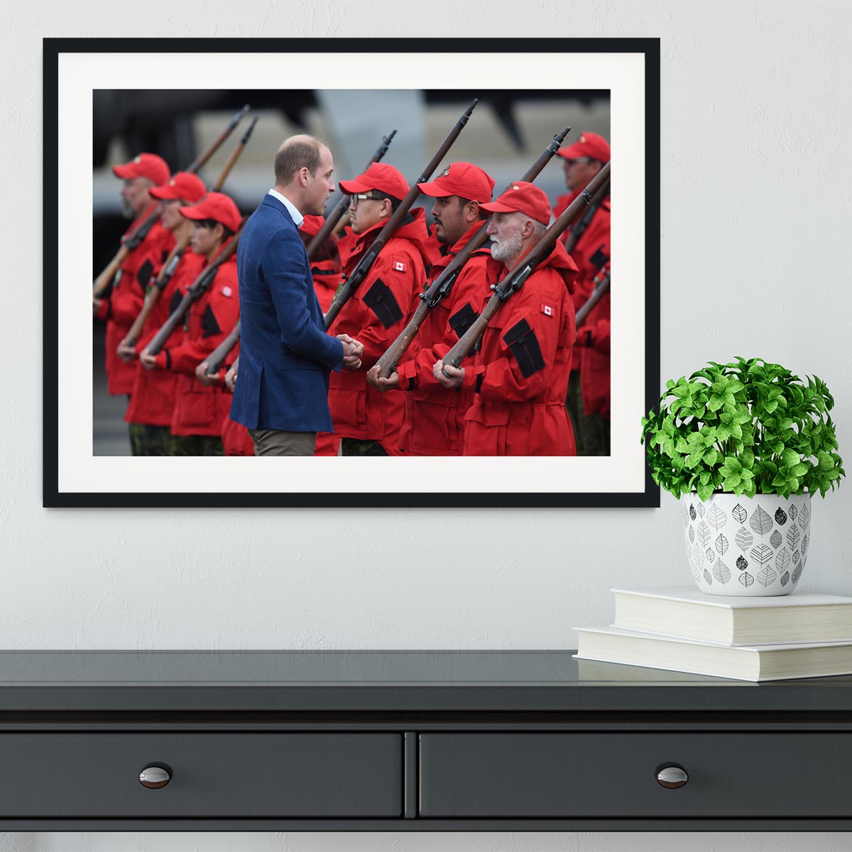 Prince William greeted by Canadian Rangers on Canadian tour Framed Print - Canvas Art Rocks - 1