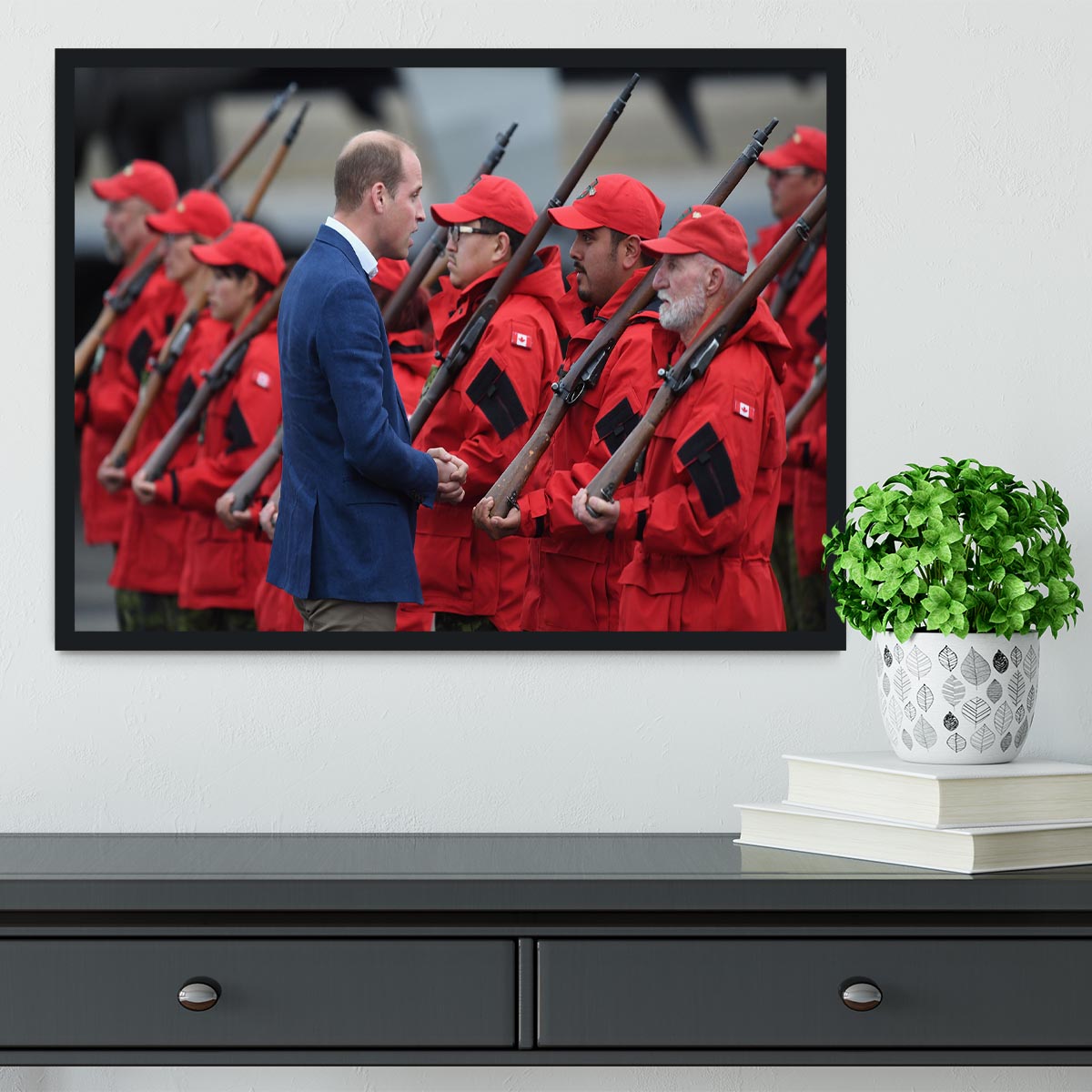 Prince William greeted by Canadian Rangers on Canadian tour Framed Print - Canvas Art Rocks - 2
