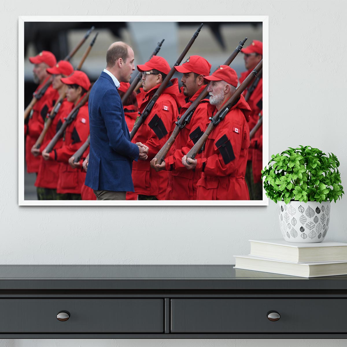 Prince William greeted by Canadian Rangers on Canadian tour Framed Print - Canvas Art Rocks -6