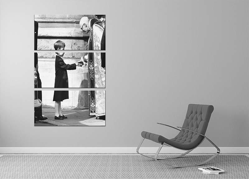 Prince William greeting the Dean of St Georges Chapel 3 Split Panel Canvas Print - Canvas Art Rocks - 2