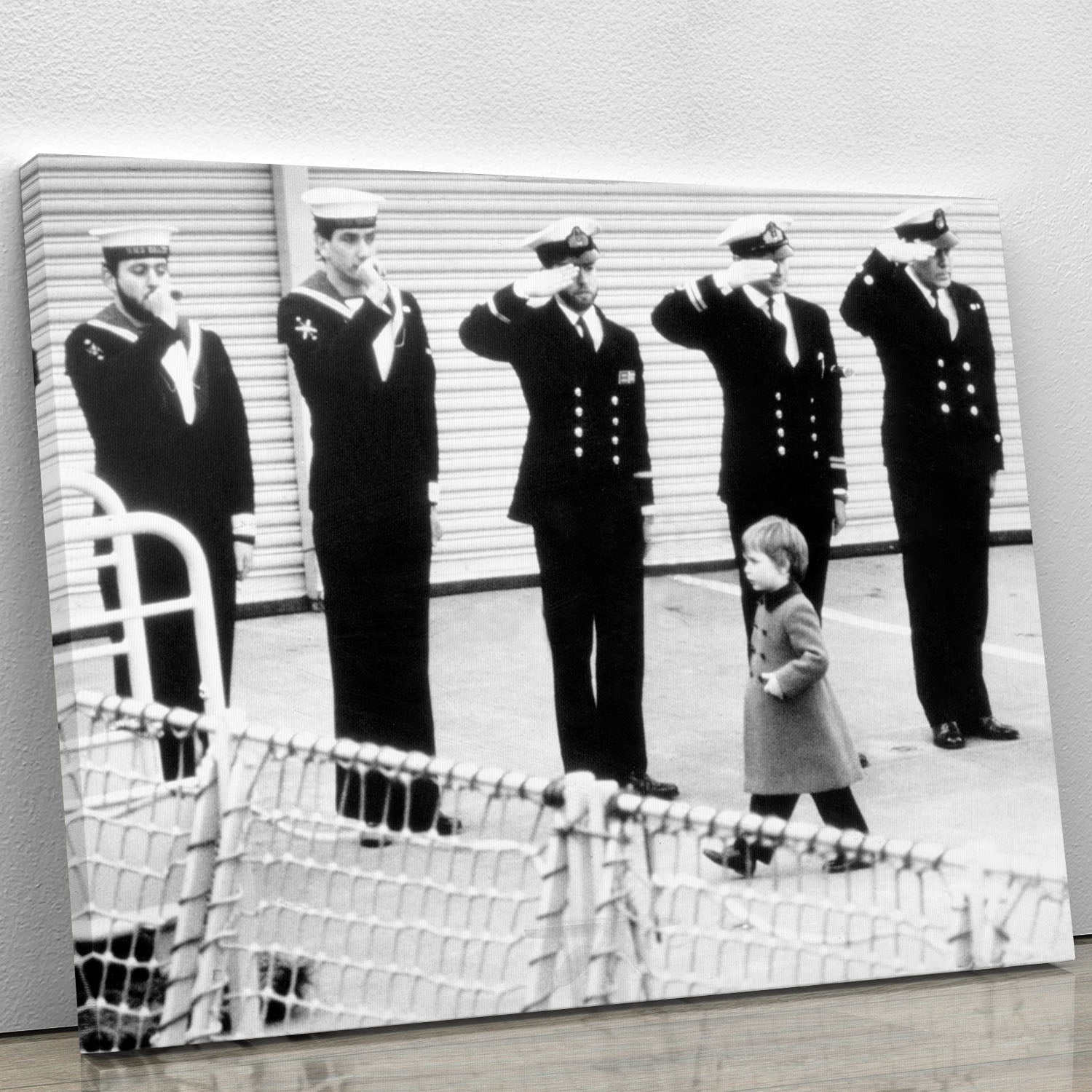 Prince William visiting the Royal Navy as a small child Canvas Print or Poster - Canvas Art Rocks - 1