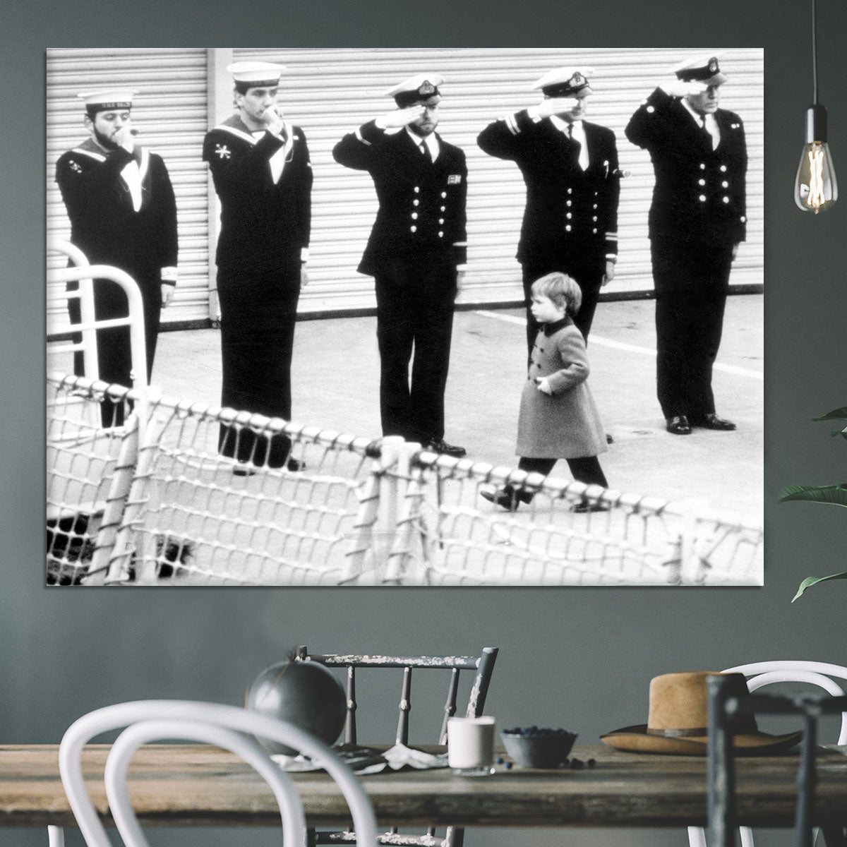 Prince William visiting the Royal Navy as a small child Canvas Print or Poster - Canvas Art Rocks - 3
