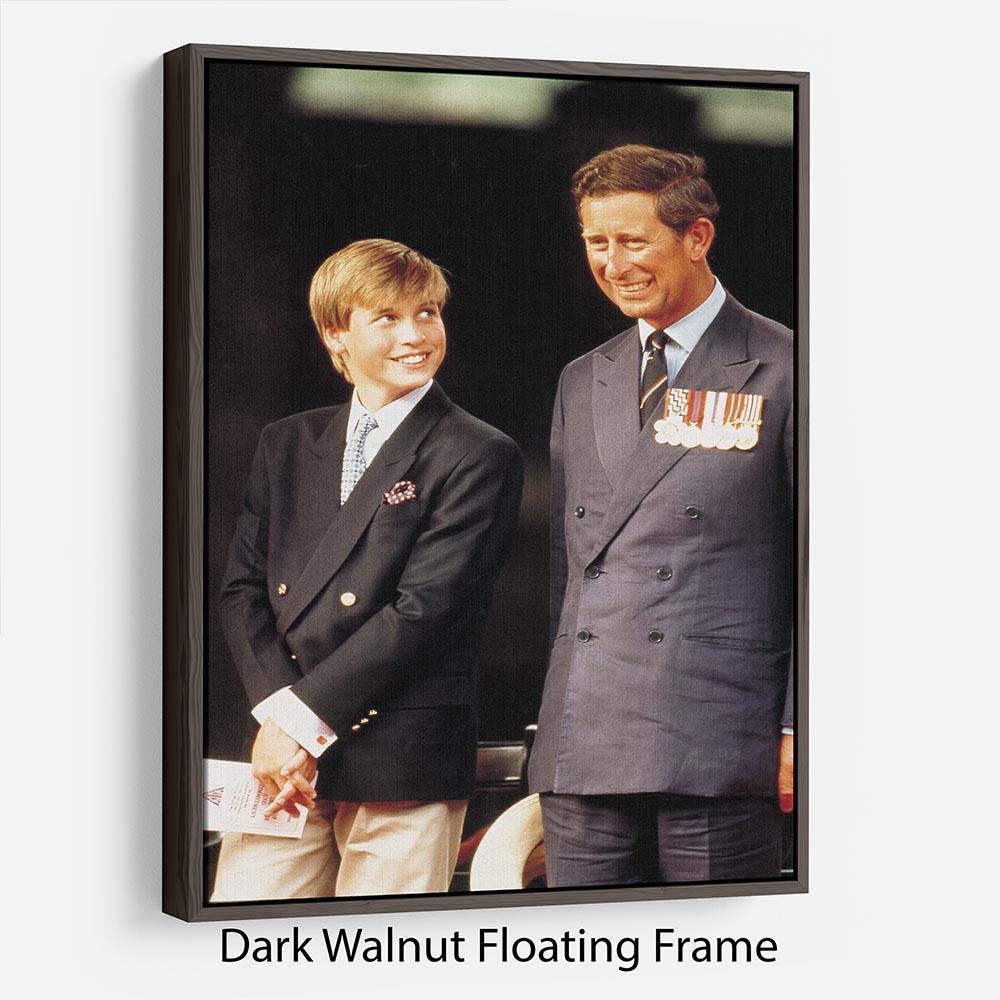 Prince William with Prince Charles at a VJ Parade Floating Frame Canvas