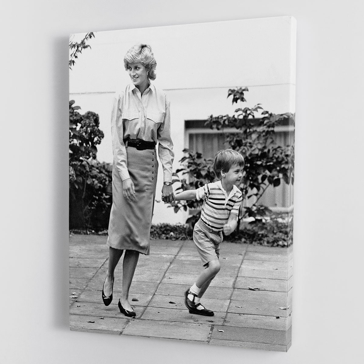 Prince William with Princess Diana dropping Harry at school Canvas Print or Poster - Canvas Art Rocks - 1