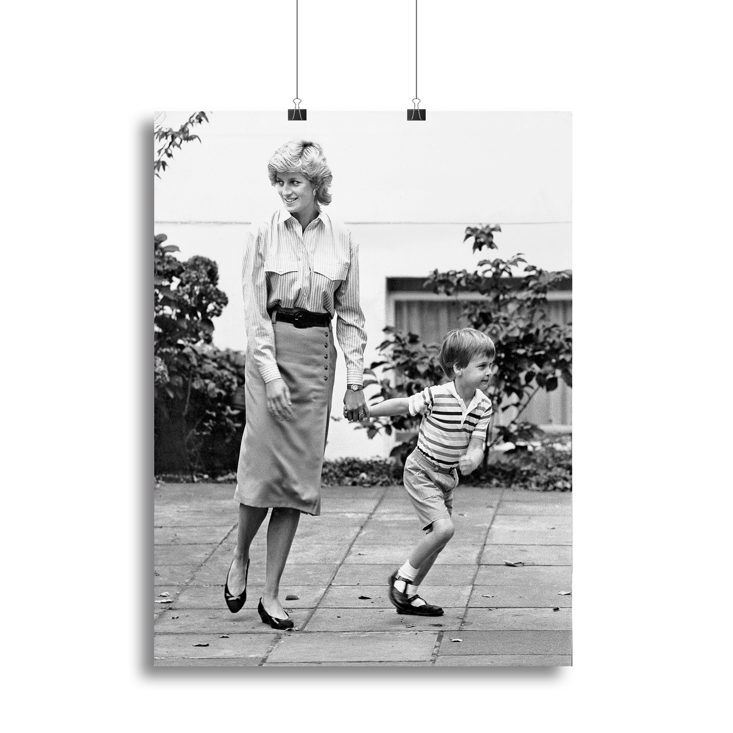 Prince William with Princess Diana dropping Harry at school Canvas Print or Poster - Canvas Art Rocks - 2