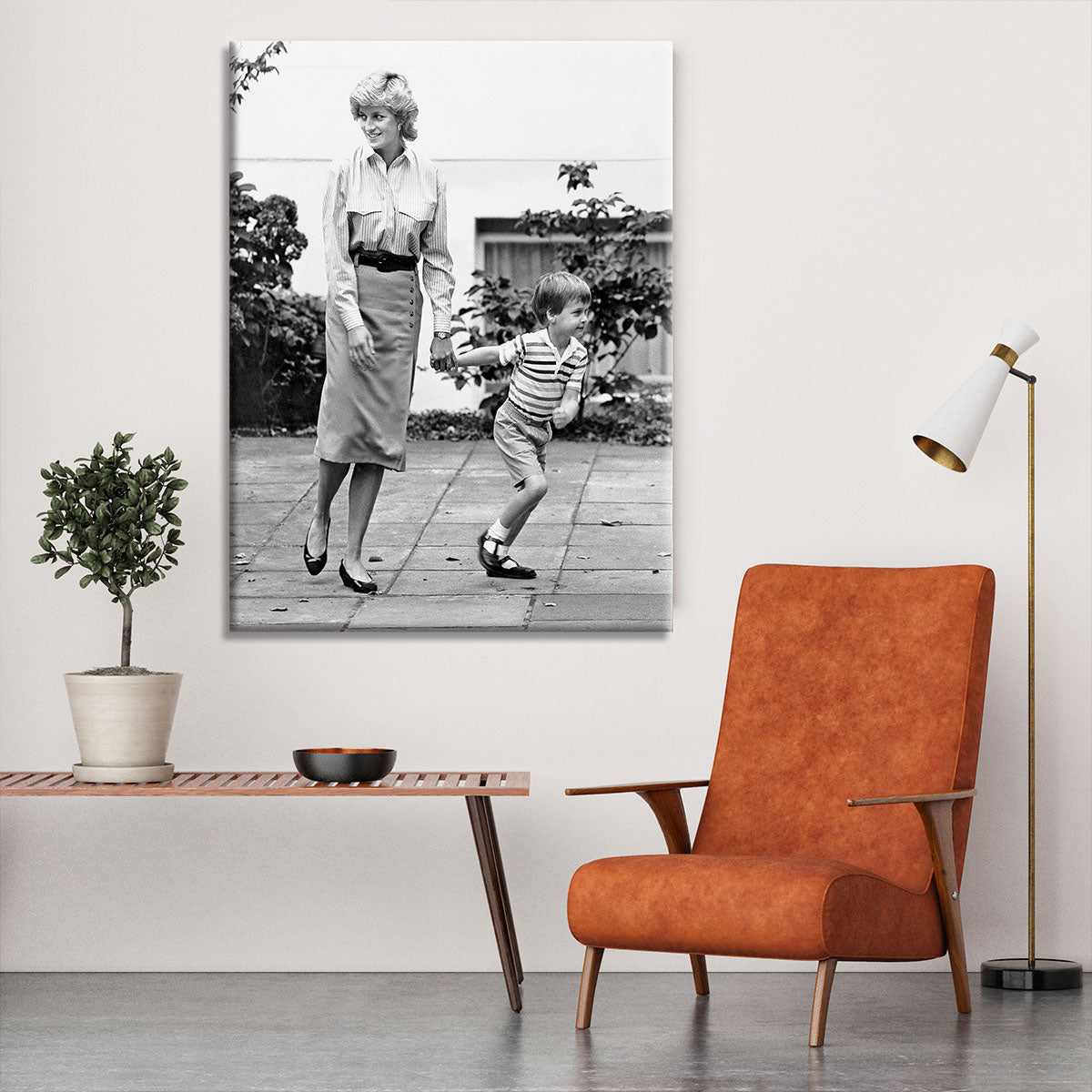 Prince William with Princess Diana dropping Harry at school Canvas Print or Poster - Canvas Art Rocks - 6