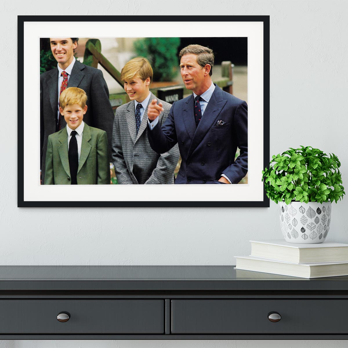 Prince Williams first day at Eton with Prince Charles Framed Print - Canvas Art Rocks - 1