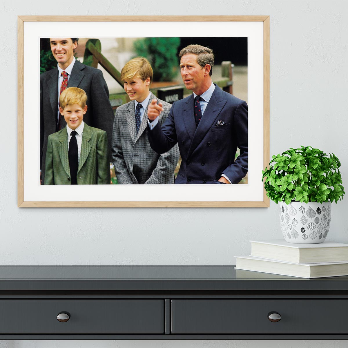 Prince Williams first day at Eton with Prince Charles Framed Print - Canvas Art Rocks - 3