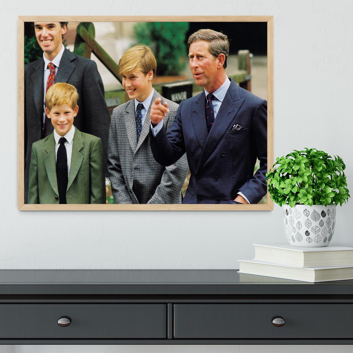 Prince Williams first day at Eton with Prince Charles Framed Print - Canvas Art Rocks - 4