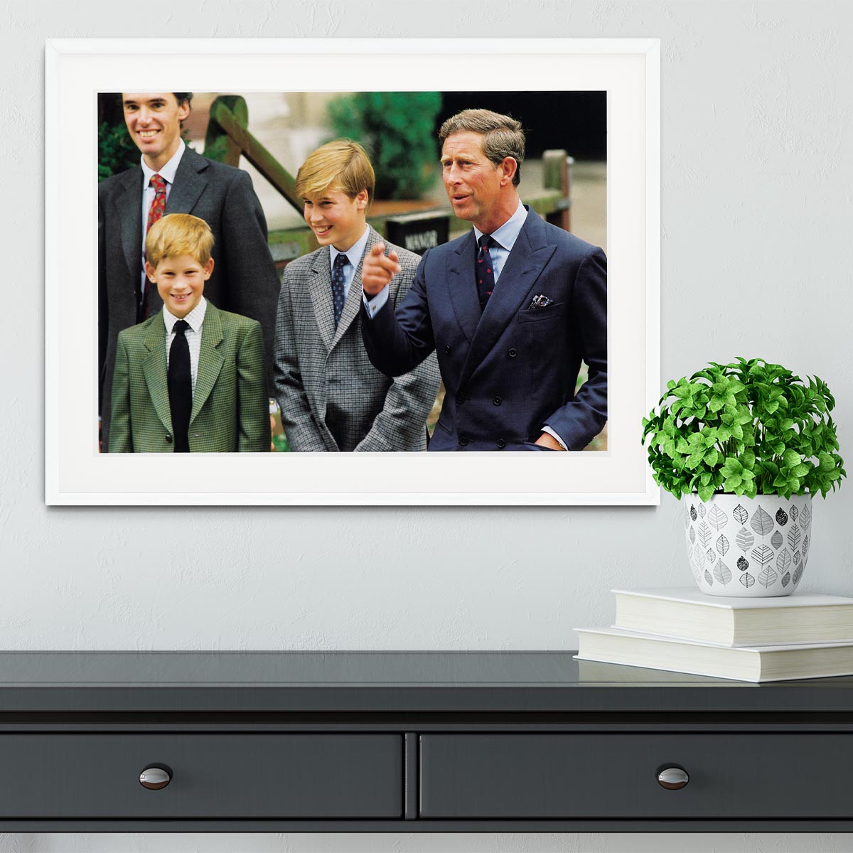 Prince Williams first day at Eton with Prince Charles Framed Print - Canvas Art Rocks - 5