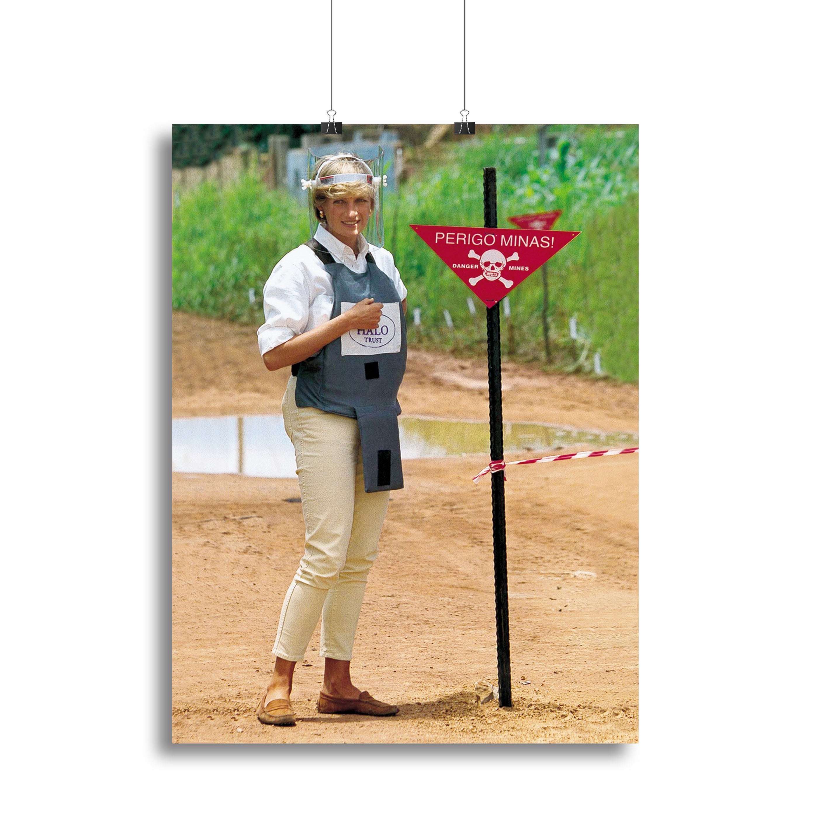 Princes Diana at a mine field in Angola for a Red Cross visit Canvas Print or Poster - Canvas Art Rocks - 2