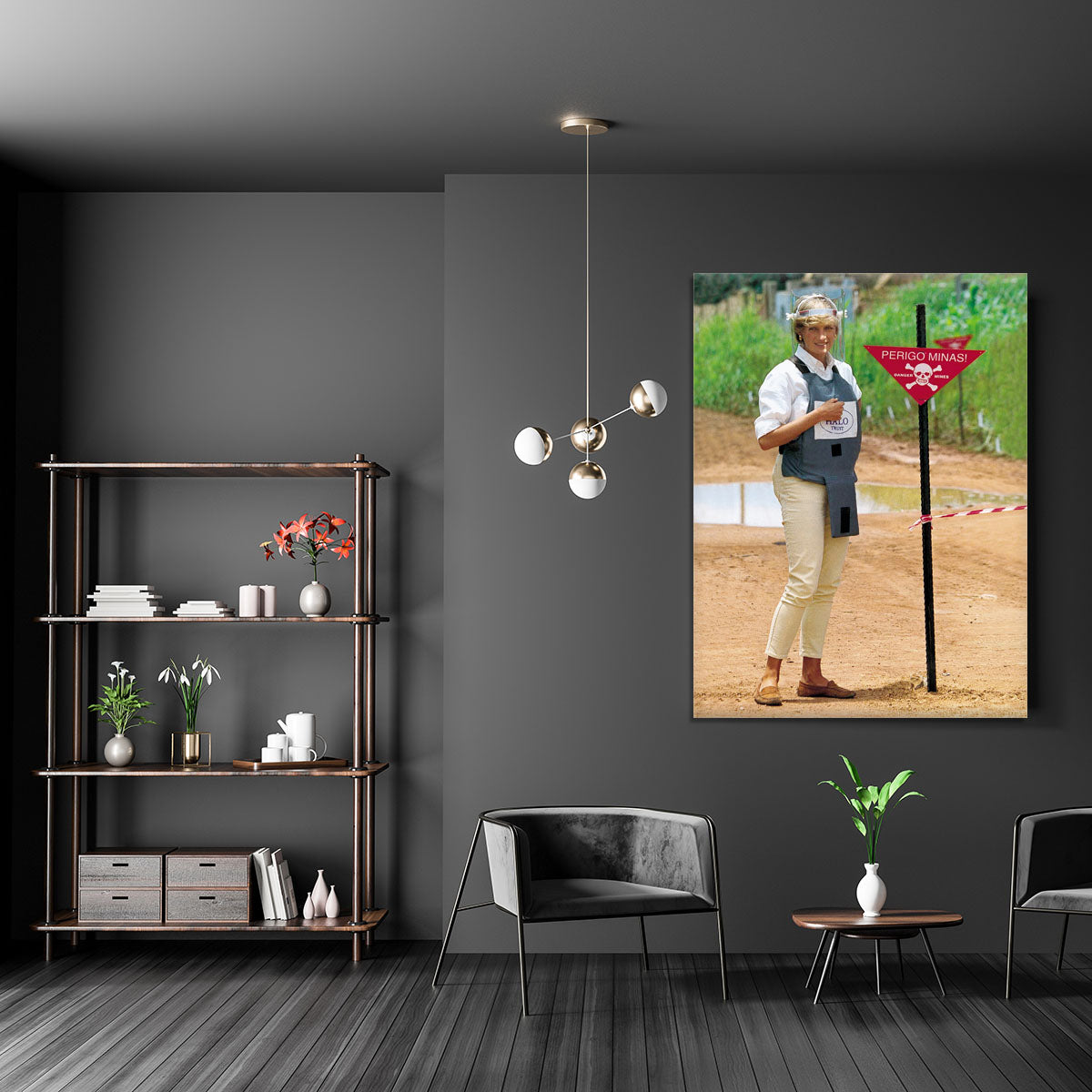 Princes Diana at a mine field in Angola for a Red Cross visit Canvas Print or Poster - Canvas Art Rocks - 5