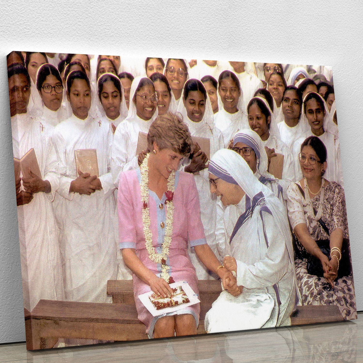 Princes Diana with Mother Theresa in Calcutta India Canvas Print or Poster - Canvas Art Rocks - 1