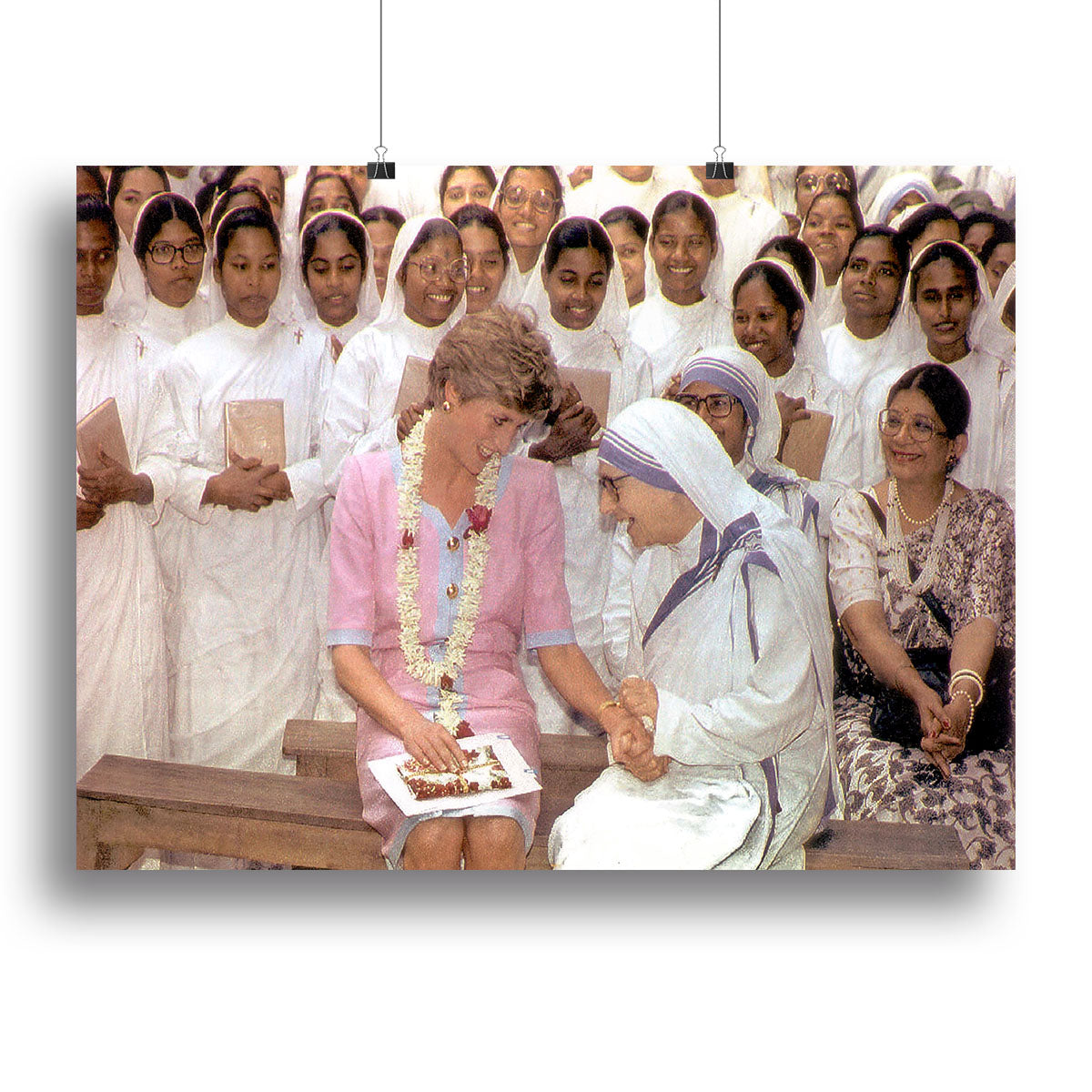 Princes Diana with Mother Theresa in Calcutta India Canvas Print or Poster - Canvas Art Rocks - 2