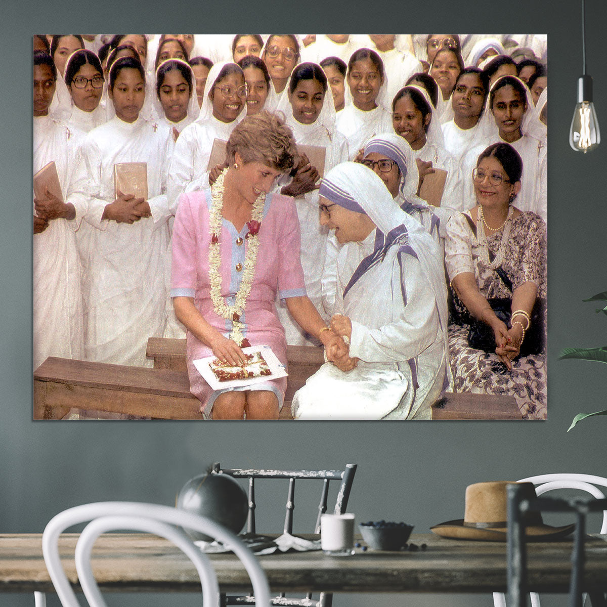 Princes Diana with Mother Theresa in Calcutta India Canvas Print or Poster - Canvas Art Rocks - 3