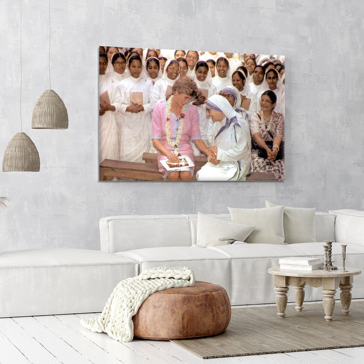 Princes Diana with Mother Theresa in Calcutta India Canvas Print or Poster - Canvas Art Rocks - 6