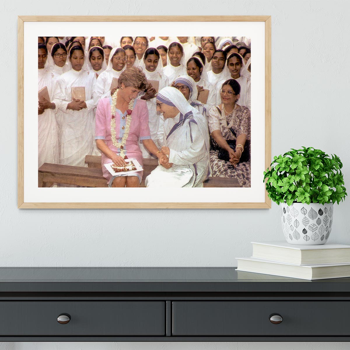 Princes Diana with Mother Theresa in Calcutta India Framed Print - Canvas Art Rocks - 3