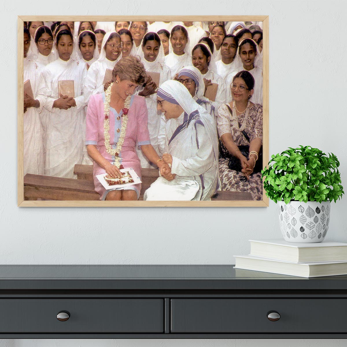 Princes Diana with Mother Theresa in Calcutta India Framed Print - Canvas Art Rocks - 4