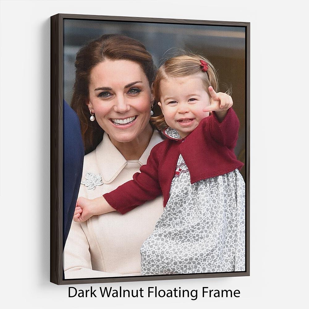 Princess Charlotte held by her mother Kate Floating Frame Canvas