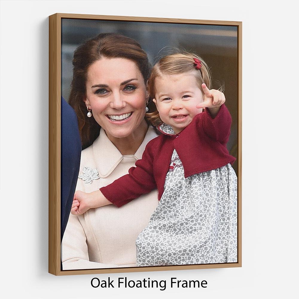 Princess Charlotte held by her mother Kate Floating Frame Canvas