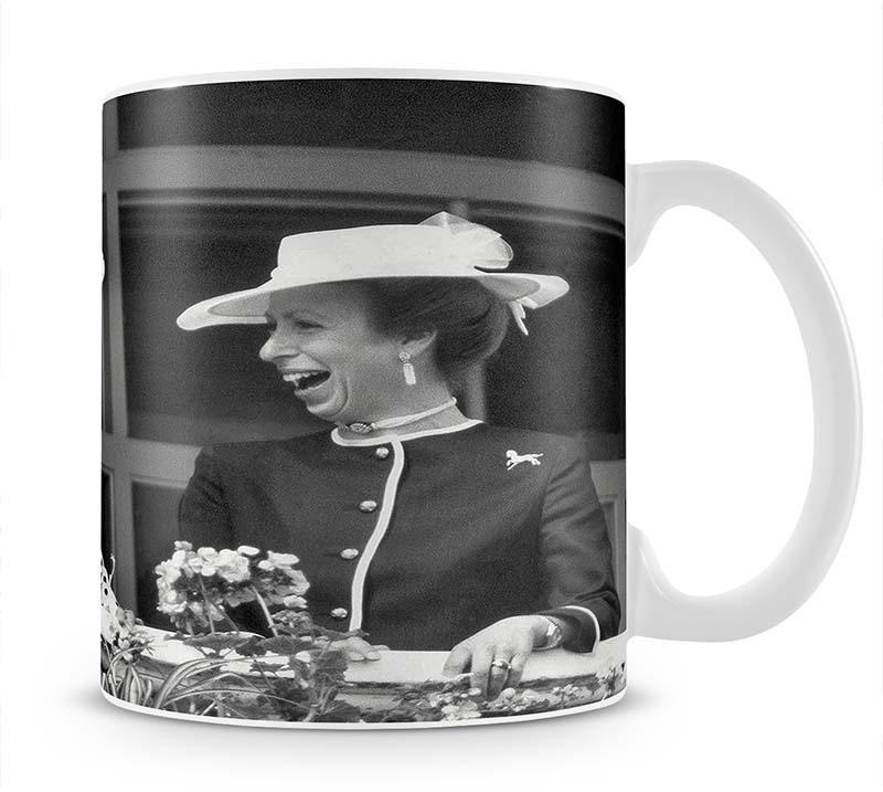 Princess Diana and Princess Anne sharing a laugh at the races Mug - Canvas Art Rocks - 1