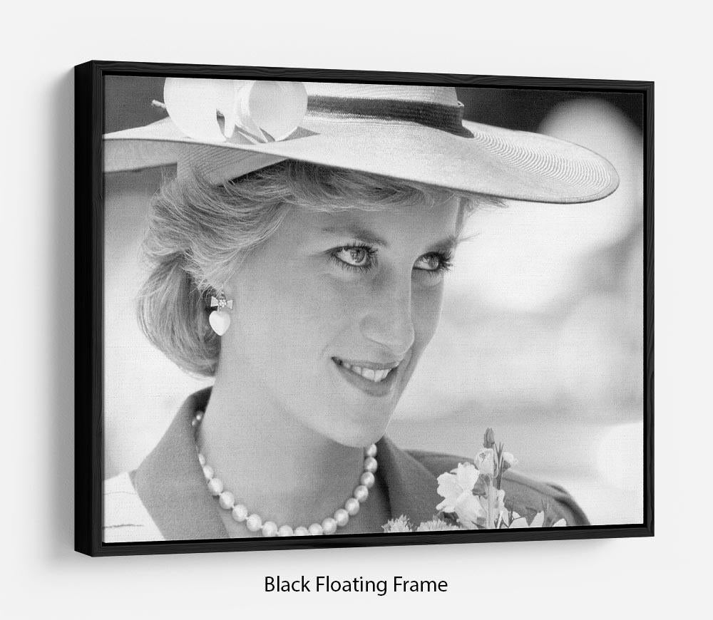 Princess Diana arrives at church in Melbourne Australia Floating Frame Canvas