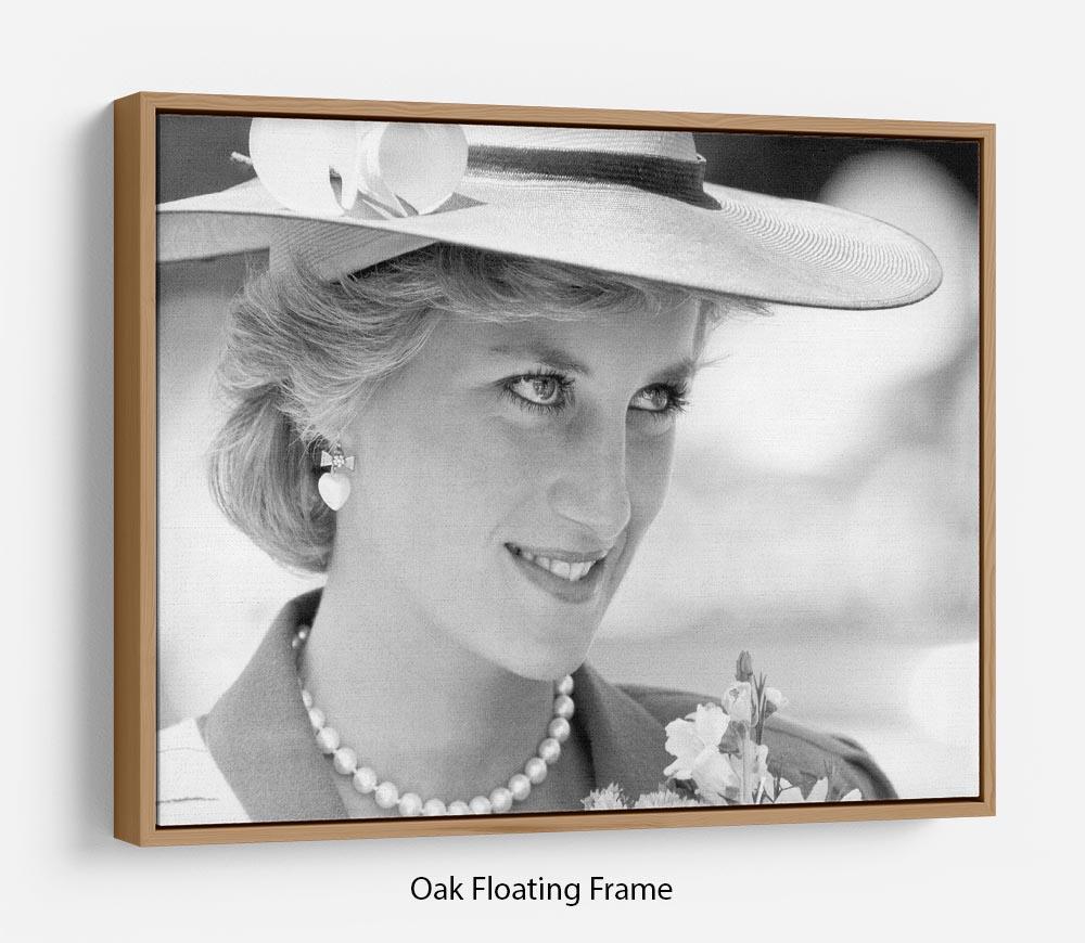 Princess Diana arrives at church in Melbourne Australia Floating Frame Canvas