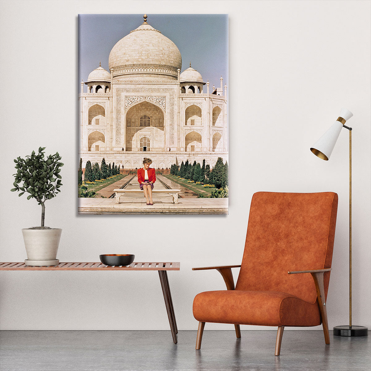 Princess Diana at the Taj Mahal in India Canvas Print or Poster - Canvas Art Rocks - 6