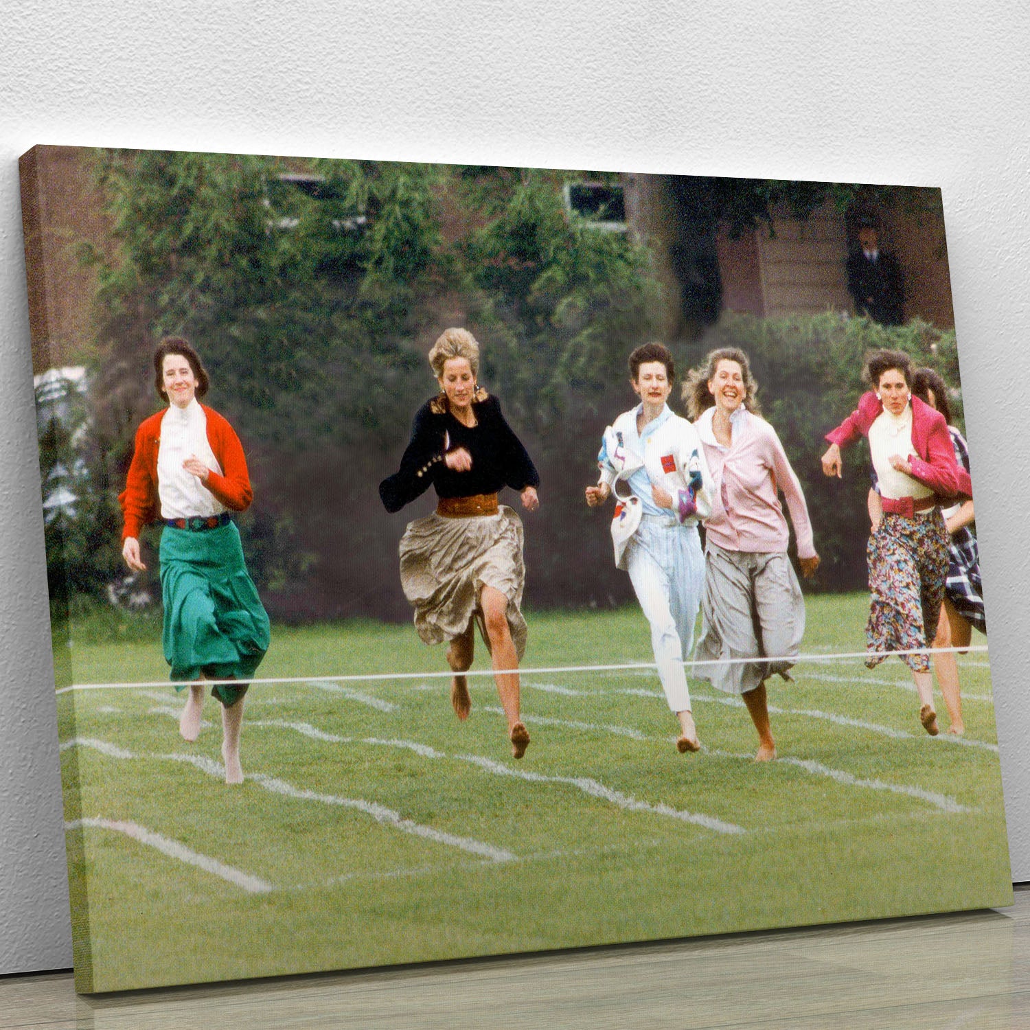 Princess Diana in the mothers race at Harrys school Canvas Print or Poster - Canvas Art Rocks - 1