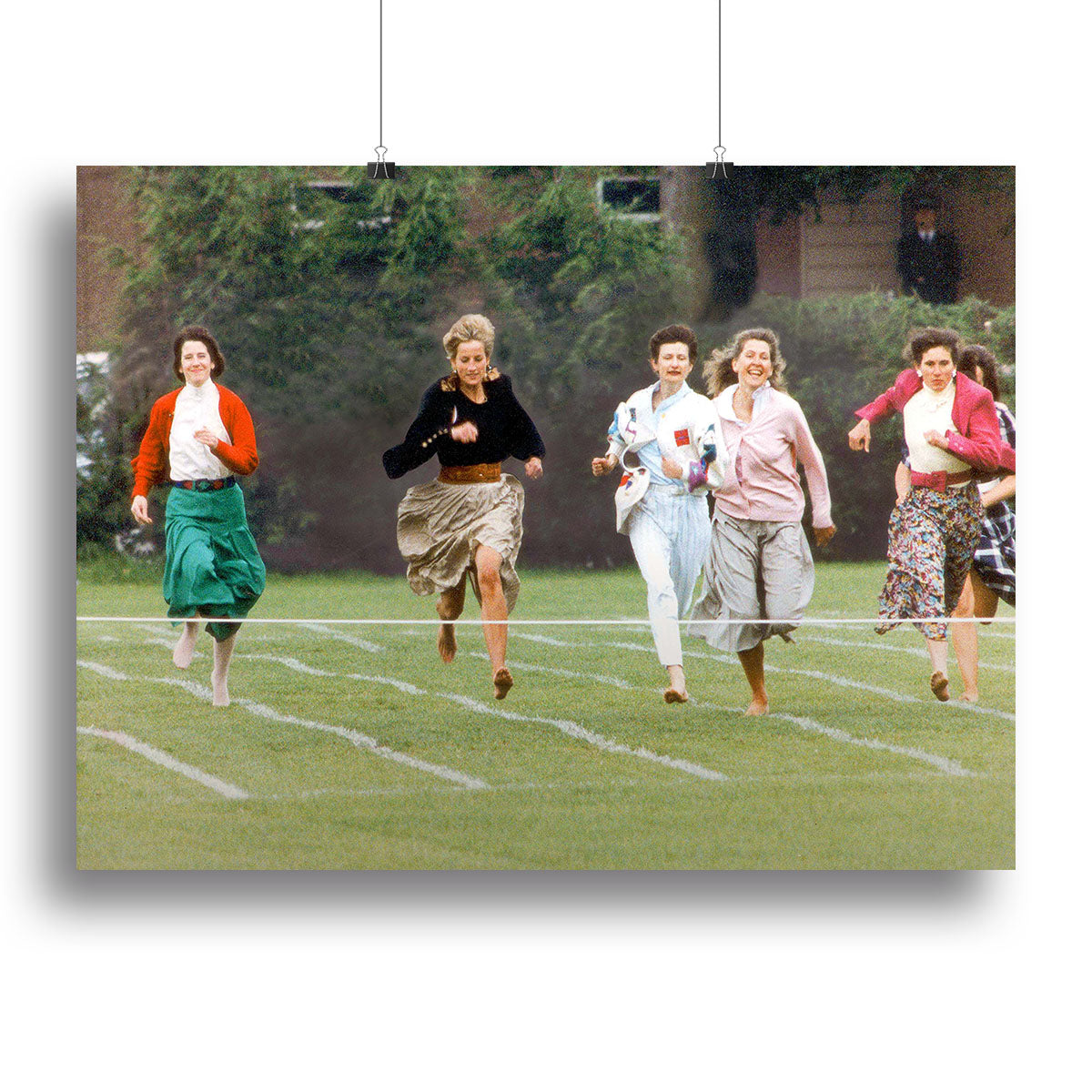 Princess Diana in the mothers race at Harrys school Canvas Print or Poster - Canvas Art Rocks - 2