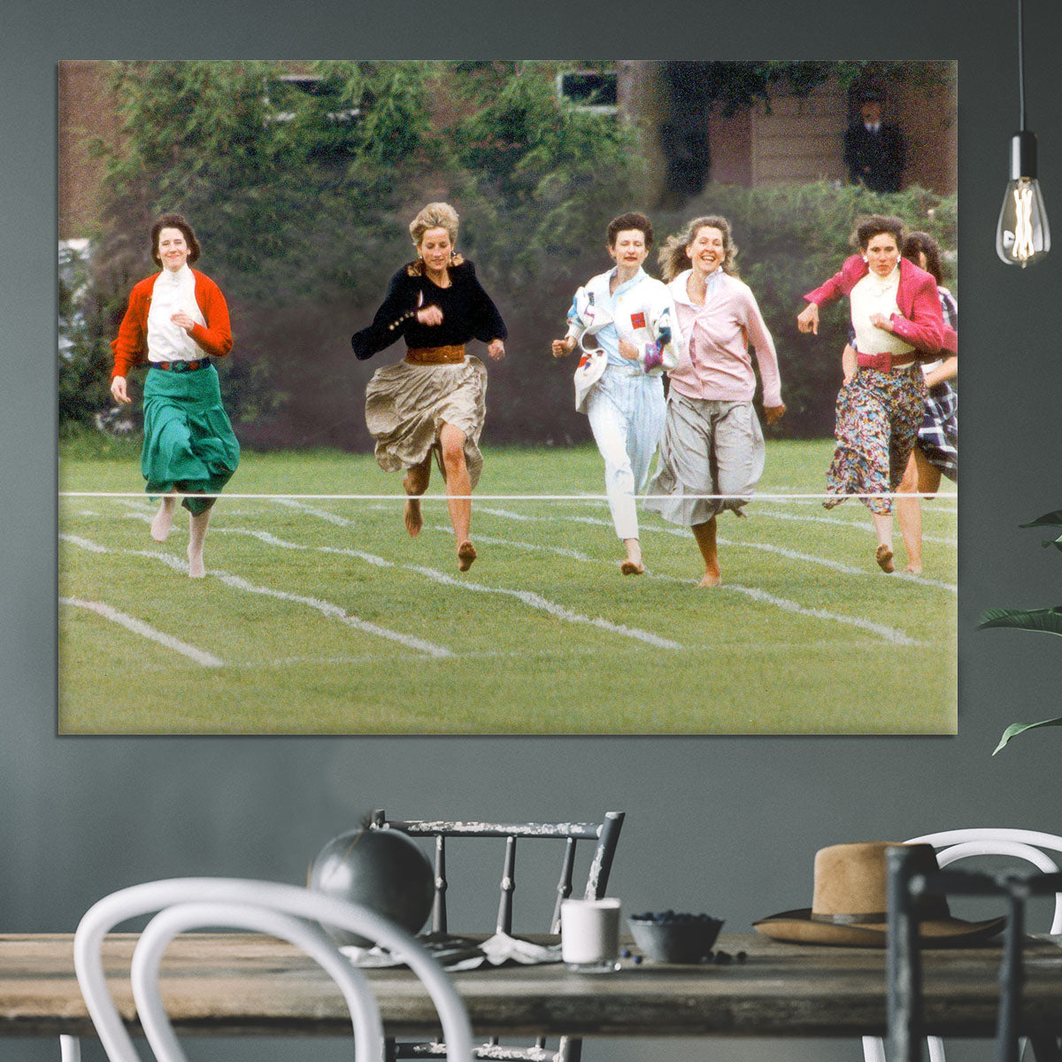 Princess Diana in the mothers race at Harrys school Canvas Print or Poster - Canvas Art Rocks - 3
