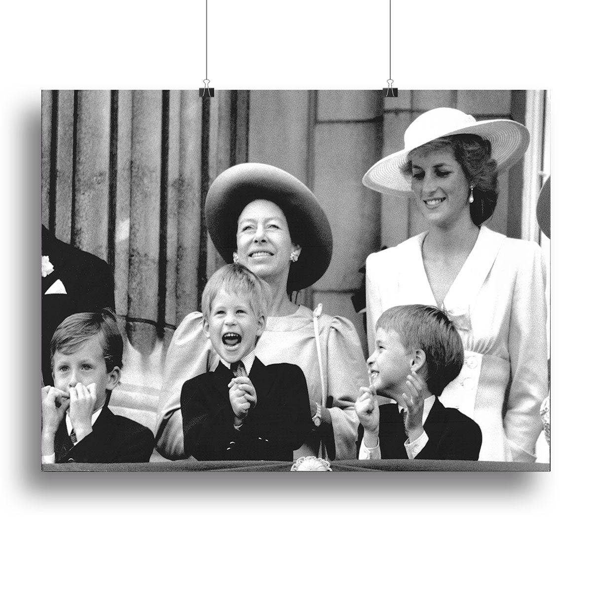 Princess Diana with Prince Harry watching Trooping the Colour Canvas Print or Poster - Canvas Art Rocks - 2