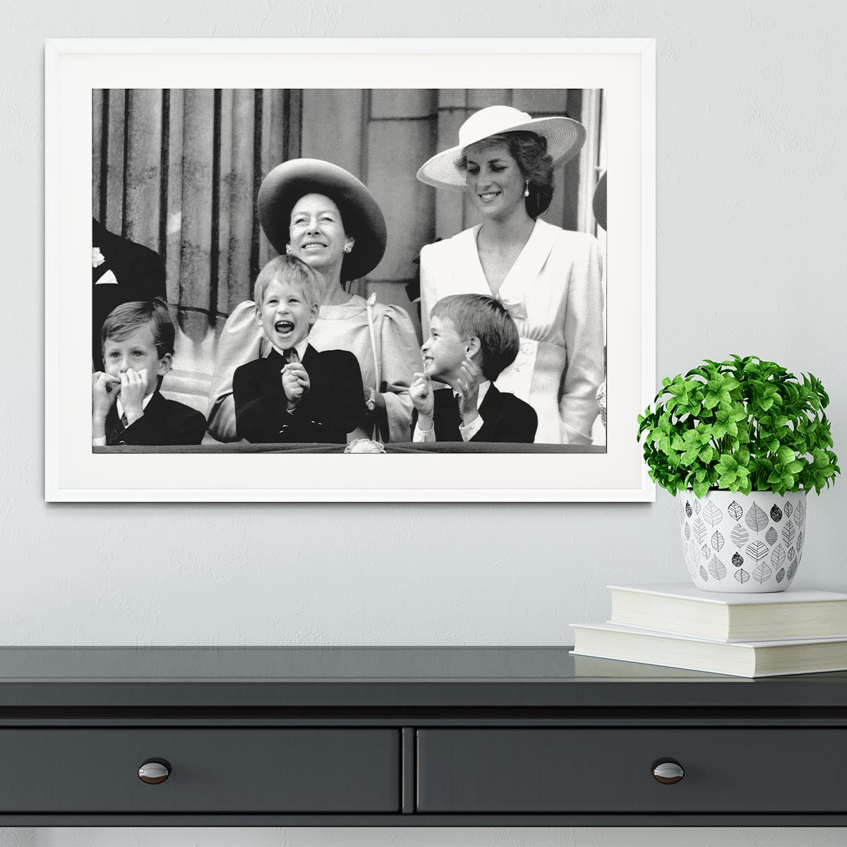 Princess Diana with Prince Harry watching Trooping the Colour Framed Print - Canvas Art Rocks - 5