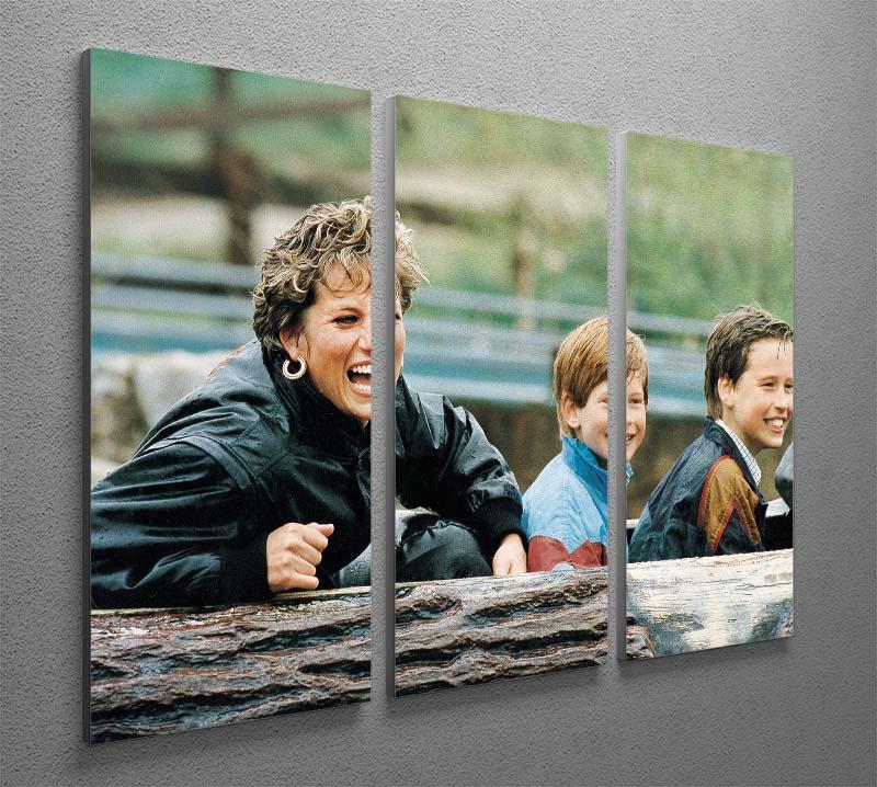 Princess Diana with Prince William and Prince Harry on ride 3 Split Panel Canvas Print - Canvas Art Rocks - 2